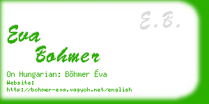 eva bohmer business card