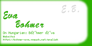 eva bohmer business card